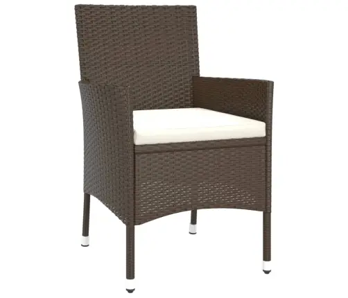 Dārza Krēsli Ar Spilveniem, 4 Gab., Brūns Polietilēna Rotangpalmas Pinums (Tikai Lielbritānijā/Īrijā/Somijā/Norvēģijā) Vidaxl