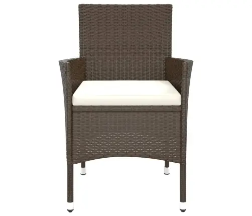 Dārza Krēsli Ar Spilveniem, 4 Gab., Brūns Polietilēna Rotangpalmas Pinums (Tikai Lielbritānijā/Īrijā/Somijā/Norvēģijā) Vidaxl