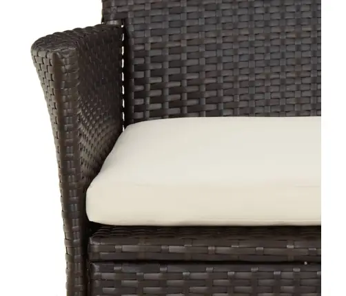 Dārza Krēsli Ar Spilveniem, 4 Gab., Brūns Polietilēna Rotangpalmas Pinums (Tikai Lielbritānijā/Īrijā/Somijā/Norvēģijā) Vidaxl