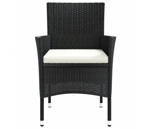 Dārza Krēsli Ar Spilveniem, 4 Gab., Melni, Polietilēna Rotangpalma (Tikai Lielbritānijā/Īrijā/Somijā/Norvēģijā) Vidaxl