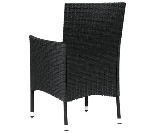 Dārza Krēsli Ar Spilveniem, 4 Gab., Melni, Polietilēna Rotangpalma (Tikai Lielbritānijā/Īrijā/Somijā/Norvēģijā) Vidaxl