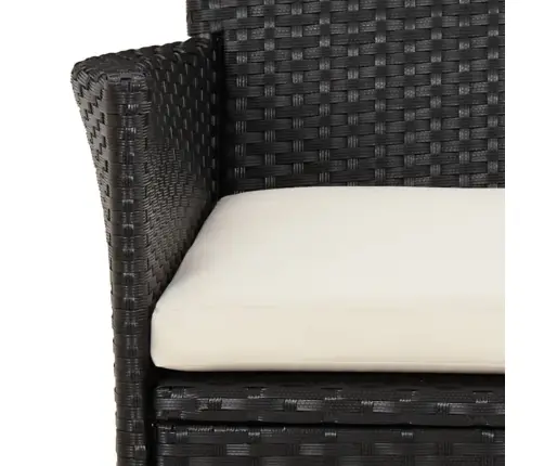 Dārza Krēsli Ar Spilveniem, 4 Gab., Melni, Polietilēna Rotangpalma (Tikai Lielbritānijā/Īrijā/Somijā/Norvēģijā) Vidaxl