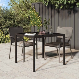 Dārza Ēdamais Galds Brūna 90 X 90 X 75 Cm Poliūtu Rotangpalma Vidaxl