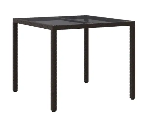 Dārza Ēdamais Galds Brūna 90 X 90 X 75 Cm Poliūtu Rotangpalma Vidaxl