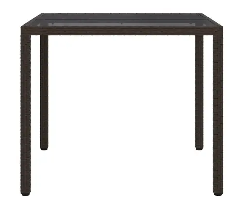 Dārza Ēdamais Galds Brūna 90 X 90 X 75 Cm Poliūtu Rotangpalma Vidaxl