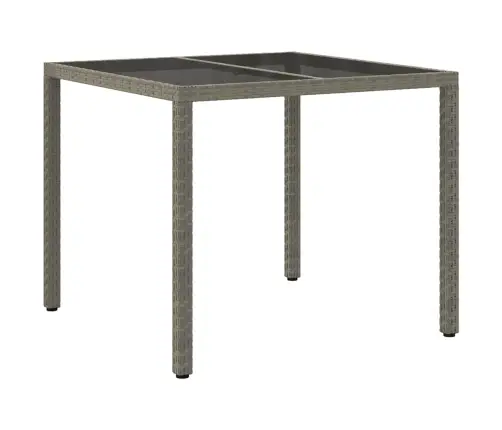 Dārza Ēdamais Galds Pelēka 90 X 90 X 75 Cm Poliūtu Rotangpalma Vidaxl