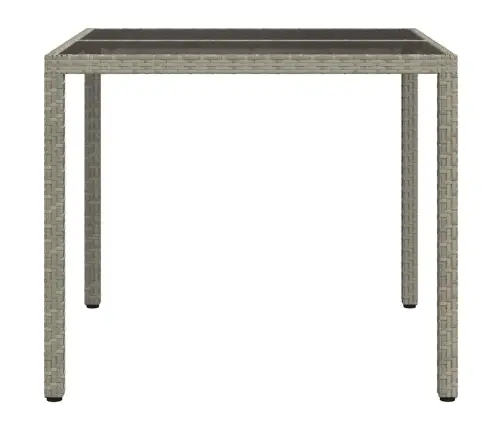 Dārza Ēdamais Galds Pelēka 90 X 90 X 75 Cm Poliūtu Rotangpalma Vidaxl