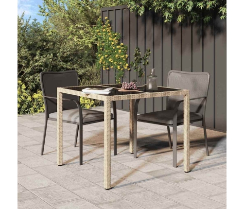 Sodo Valgymo Stalas Smėlio 90 X 90 X 75 Cm Poli Ratanas