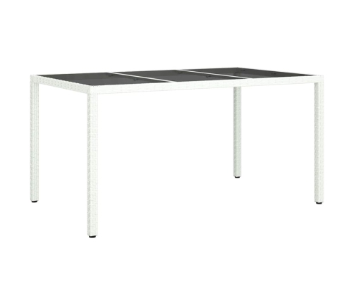 Dārza Ēdamais Galds Balts 150 X 90 X 75 Cm Poliūtu Rotangpalma Vidaxl
