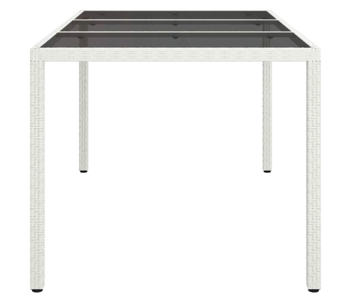 Dārza Ēdamais Galds Balts 150 X 90 X 75 Cm Poliūtu Rotangpalma Vidaxl