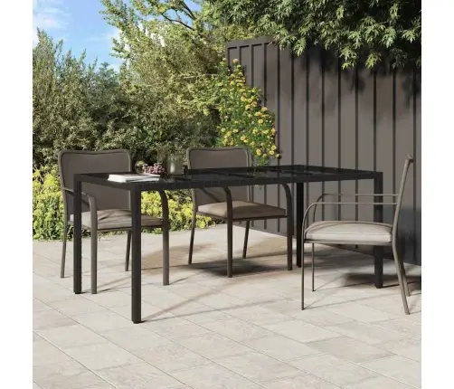 Sodo Valgymo Stalas Juoda 190 X 90 X 75 Cm Poli Ratanas