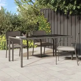 Dārza Ēdamais Galds Pelēka 190 X 90 X 75 Cm Poliūtu Rotangpalma Vidaxl