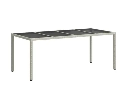 Dārza Ēdamais Galds Balts 190 X 90 X 75 Cm Poliūtu Rotangpalma Vidaxl