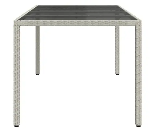 Dārza Ēdamais Galds Balts 190 X 90 X 75 Cm Poliūtu Rotangpalma Vidaxl