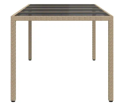 Dārza Ēdamais Galds Bēša 190 X 90 X 75 Cm Poliūtu Rotangpalma Vidaxl Dārza Ēdamais Galds Bēša 190 X 90 X 75 Cm Poliūtu Rotangpalma Vidaxl