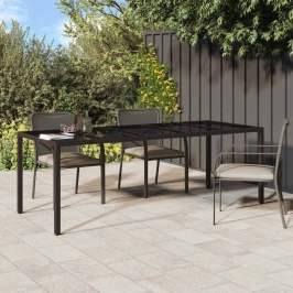 Dārza Ēdamais Galds Brūna 250 X 100 X 75 Cm Poliūtu Rotangpalma Vidaxl