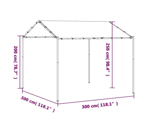 Nojume, Bēša, 3X3 M, Tērauds Un Audums Vidaxl
