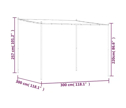 Nojume, Bēša, 3X3 M, 180 G/M², Audums Un Tērauds Vidaxl