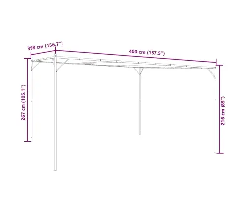 Nojume, Antracītpelēka, 4X4 M, 180 G/M², Audums Un Tērauds Vidaxl