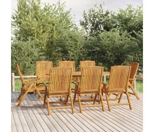 9-Daļīgs Dārza Mēbeļu Komplekts, Masīvs Tīkkoks Vidaxl