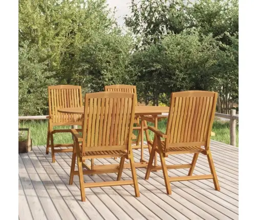 Dārza Krēsli, Atgāžami, 4 Gab., Masīvs Tīkkoks Vidaxl