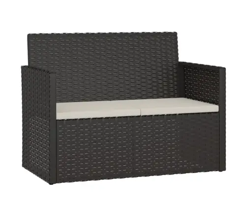 Dārza Sols Ar Matračiem, 105 Cm, Melns, Pe Rotangpalma Vidaxl