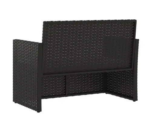 Dārza Sols Ar Matračiem, 105 Cm, Melns, Pe Rotangpalma Vidaxl