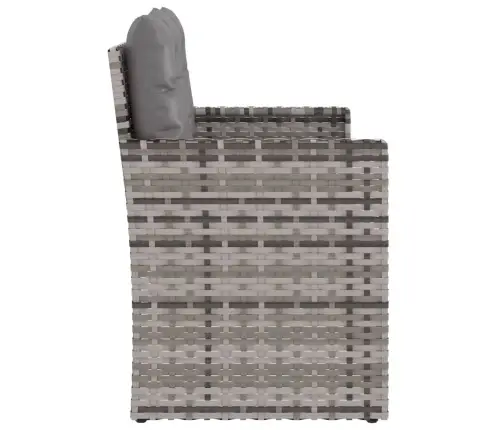 Dārza Sols Ar Matračiem, 105 Cm, Pelēks, Pe Rotangpalma Vidaxl