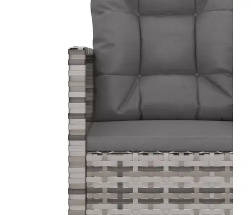 Dārza Sols Ar Matračiem, 105 Cm, Pelēks, Pe Rotangpalma Vidaxl