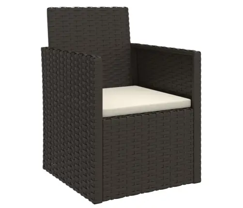 Dārza Atpūtas Krēsls Ar Matraci, Pe Rotangpalma, Melns Vidaxl