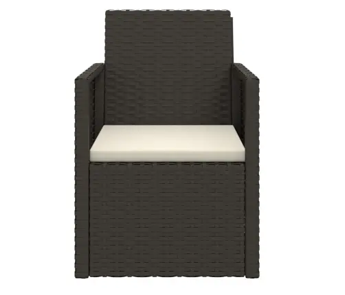 Dārza Atpūtas Krēsls Ar Matraci, Pe Rotangpalma, Melns Vidaxl