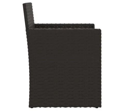 Dārza Atpūtas Krēsls Ar Matraci, Pe Rotangpalma, Melns Vidaxl