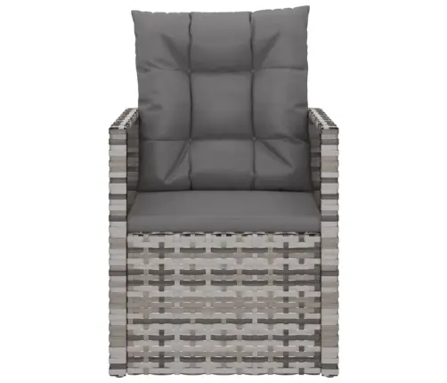 Dārza Atpūtas Krēsls Ar Matraci, Pelēks, Pe Rotangpalma Vidaxl