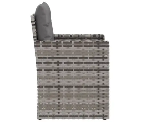 Dārza Atpūtas Krēsls Ar Matraci, Pelēks, Pe Rotangpalma Vidaxl