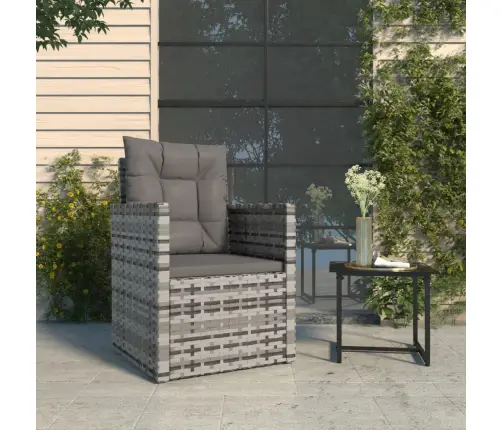 Dārza Atpūtas Krēsls Ar Matraci, Pelēks, Pe Rotangpalma Vidaxl