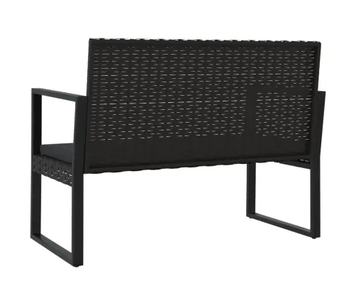 Sodo Suoliukas Su Pagalvėlėmis, Juodas, 106cm Poliratanas