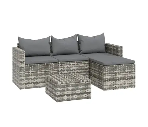 3-Daļīgs Dārza Atpūtas Mēbeļu Komplekts, Pelēka Pe Rotangpalma Vidaxl