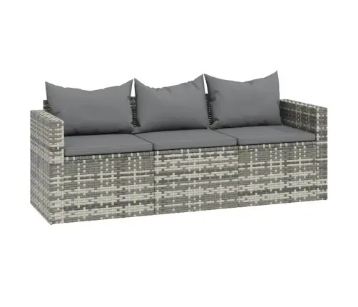 3-Daļīgs Dārza Atpūtas Mēbeļu Komplekts, Pelēka Pe Rotangpalma Vidaxl