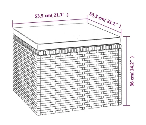 3-Daļīgs Dārza Atpūtas Mēbeļu Komplekts, Pelēka Pe Rotangpalma Vidaxl