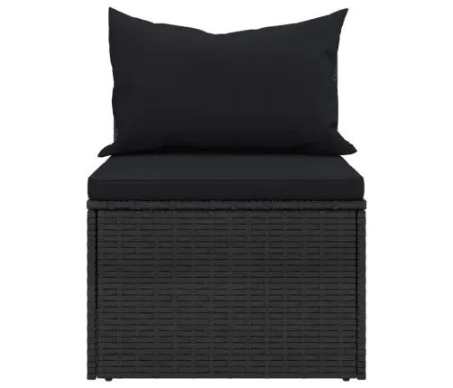 Vidējie Dārza Dīvāni, Spilveni, 2 Gab., Melna Pe Rotangpalma Vidaxl