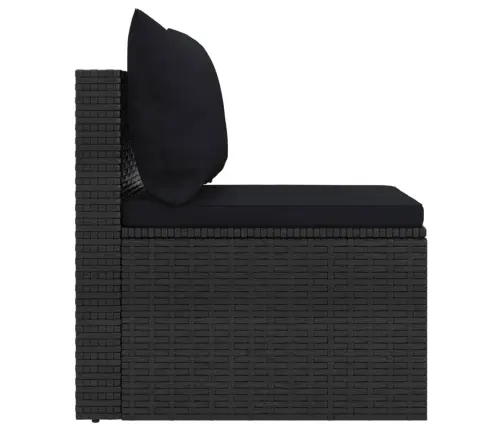 Vidējie Dārza Dīvāni, Spilveni, 2 Gab., Melna Pe Rotangpalma Vidaxl