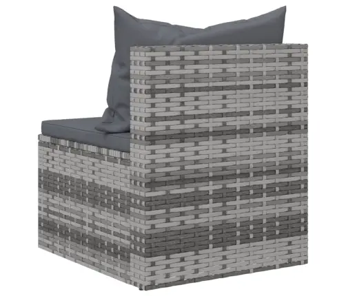 Vidējie Dārza Dīvāni, Spilveni, 2 Gab., Pelēka Pe Rotangpalma Vidaxl