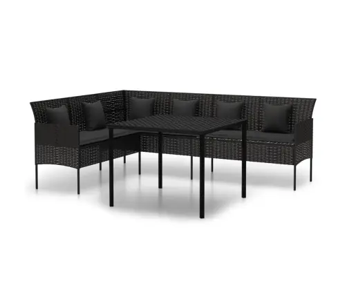 2-Daļīgs Dārza Mēbeļu Komplekts, Matrači, Melna Pe Rotangpalma Vidaxl