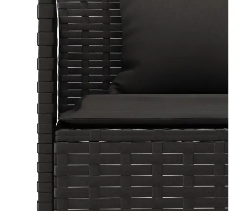 2-Daļīgs Dārza Mēbeļu Komplekts, Matrači, Melna Pe Rotangpalma Vidaxl