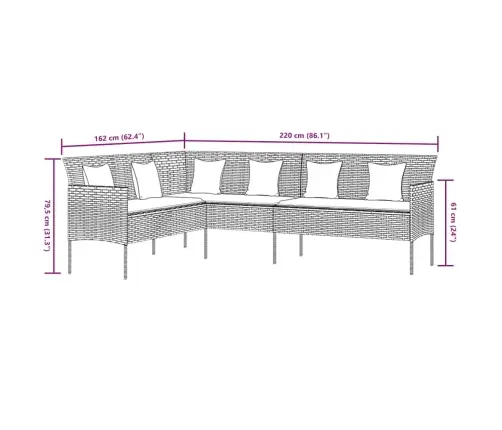 2-Daļīgs Dārza Mēbeļu Komplekts, Matrači, Melna Pe Rotangpalma Vidaxl