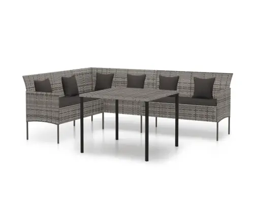 2-Daļīgs Dārza Mēbeļu Komplekts, Matrači, Pelēka Pe Rotangpalma Vidaxl