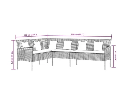 2-Daļīgs Dārza Mēbeļu Komplekts, Matrači, Pelēka Pe Rotangpalma Vidaxl