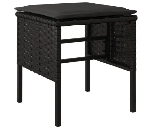 Dārza Soliņi Ar Matračiem, 4 Gab., Pe Rotangpalma, Melni Vidaxl