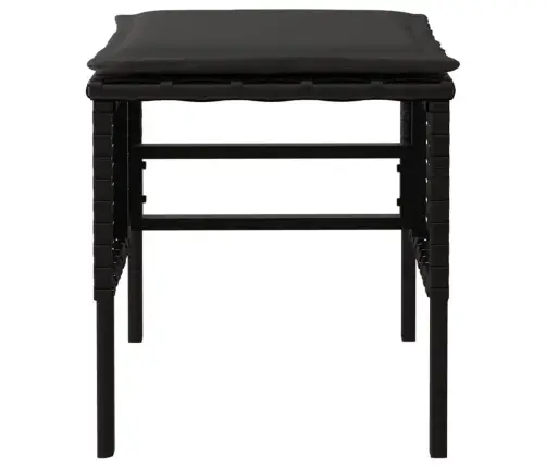 Dārza Soliņi Ar Matračiem, 4 Gab., Pe Rotangpalma, Melni Vidaxl