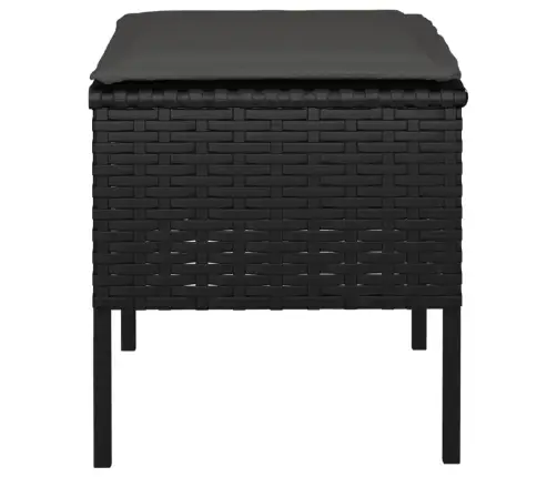 Dārza Soliņi Ar Matračiem, 4 Gab., Pe Rotangpalma, Melni Vidaxl